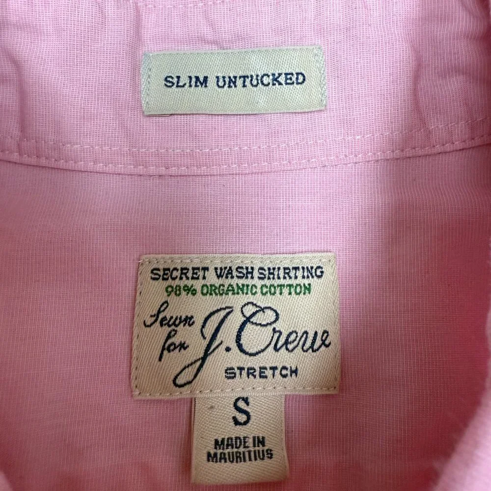 J. CREW Men's EUC Slim Untucked Organic Cotton Poplin Shirt Stretch‎ | Size S